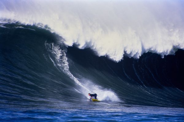 Jeff Clark Tow-In Bottom Turn At Mavericks