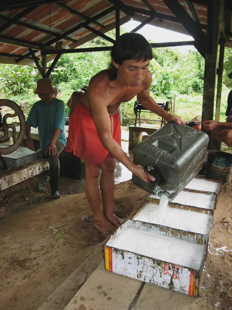 Rubber making in Malaysia